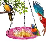 Vogelbecken Für Den Garten – 20 X 20 X 38 Cm Große Blumenschale, Sockelschale Aus Eisen, Dekoration Für Den Außenbereich Mit Glasoberfläche | Elegantes Vogelbad Für Balkonrasen Und Hinterhöfe, Terrass
