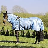 Fliegendecke York blau mit Halsteil (135 cm)