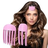 Auiremrti 2-Teiliges Set Windformender Stylingkamm Für Flauschigen Pony,Lila Stylingkamm,Enthält 3 Und 6 Zahn-Kämme,Ideal Für Männer Und Frauen,Für Fluffige Looks