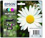 Epson Orginal 18 Tinte Gänseblümchen, XP-305 XP-402 XP-215 XP-312 XP-315 XP-412 XP-415 XP-225 XP-322 XP-325 XP-422 XP-425,Normalverpackung,Standard, (Multipack, 4-farbig)