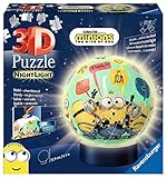 Ravensburger 3D Puzzle 11180 - Nachtlicht Puzzle-Ball Minions - 72 Teile - ab 6 Jahren, LED Nachttischlampe mit Klatsch-Mechanismus