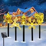 Gartenstecker Solar Außen Weihnachten, 5 Stück Weihnachtsstecker Garten LED 37cm, Weihnachtsdeko Gartenstecker, Solarleuchten Garten Weihnachten, Leuchtstäbe Weihnachten Solar für Gartendeko