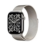 Apple Watch Series 11 GPS + Cellular 46 mm Smartwatch mit Titangehäuse in Natur und Milanaise Armband in Natur (M/L), Schlafindex, Fitnesstracker, Gesundheitsüberwachung, Always-On Display