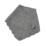 arenmi Damen Winter Strick gewellte Kanten Rollkragen Kunstkragen Elegante Blume Abnehmbarer Pullover Dreieckstuch Halswärmer