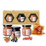 Bio-Honigaufstrich Vitamin-Explosions-Set 3x40g – Mit Sanddorn, Aronia und Goji-Beeren – Nährstoffreicher Genuss mit Bio-Akazienhonig für Frühstück, Desserts & Snacks – von Melinis