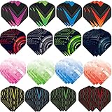48 Stück Dart Flights,Zubehör für Darts,Standard Dartpfeile Flights Klassische Dartflys für Steel und Soft Dartpfeile,Standartform Dart Flight weiß schwarz pink rot lila Rose blau Grun（dake hong）