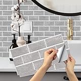 18 stück Fliesenaufkleber 15x30cm, BYLife Klebefliesen Vinyl Fliesen Selbstklebend Fliesenfolie PVC Metro Fliesen Küchenrückwand für Bad Küche