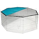 Freigehege, verzinkt; 8 Gitter 57 x 56 cm, mit Netz und Tür