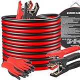 MAMIZO 12V/24V Überbrückungskabel, Startkabel Set Starthilfekabel, 6m 30mm² 1500A, den Schnellstart, mit Schutzhandschuhen, für PKW LKW Kupfer Starthilfekabel (6M)
