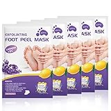 Joyeee 5 Paar Fußmaske, Hornhaut Socken Hornhautentferner Socken, Fussmaske Hornhautentfernung, Effektive Fußpflege, Feuchtigkeitsspendende Peeling-Fußmaske (Lavendel)