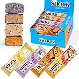 FitnesSHOCK Proteinriegel Set Mix Box mit hohem 30% 12g Proteingehalt Eiweißriegel ohne Zuckerzusatz mit 5g Kollagen low carb ballaststoffreich kalorienarm 12Stk 40g