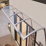 Outdoor Haustür Vordach mit Polycarbonatplatte und Aluminiumrahmen Regen- und Schneeschutz Einfache Montage Garage Balkon Fenster Haus Garten Vordach 100x190cm/39x75