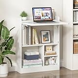 Rebonique Schreibtisch klappbar,Wandschreibtisch mit Ablagen,Klappbarer Wandtisch,Schwebender Laptoptisch,Platzsparender Klapptisch Computertisch Arbeitstisch Bürotisch für Homeoffice,Büro,64x20x82cm