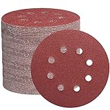 STEBRUAM 105 Stück Schleifpapier 125mm Klett, Profi 125 Schleifscheiben Rund 8 Loch für Exzenterschleifer（Mit Körnung 40/60/100/150/240/320/600）
