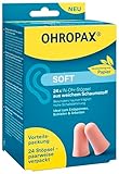 OHROPAX Soft Ohrstöpsel Vorteilspackung – IN-Ohr-Stöpsel aus weichem Schaumstoff – Schalldämmwert SNR 31 dB – zum Entspannen, Schlafen und Arbeiten – nachhaltige Verpackung aus Papier - 24 Stück