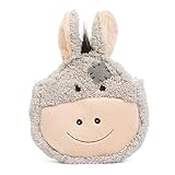 GRÜNSPECHT Mein kleiner Wärmefreund Esel, Kirschkern-Wärmekissen mit waschbarem Bezug für Kinder, wärmendes Kuscheltier bei Bauchschmerzen & Erkältung (173-V2)