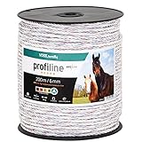VOSS.farming 800m Kunststoffseil 6mm mit Seilverbindern Weidezaunseil Weidezaun Litze Kordel für Pferdezaun Pferdekoppel