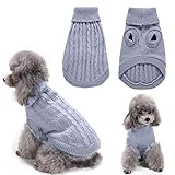 Warme Hunde Pullis, Winter Warmer Hundepullover Kleine Hunde Rollkragen Strickpullover Hunde Pullover Weich Hundekleidung Hundepulli Hund Kleidung für Kleine Hunde und Katzen (M2)