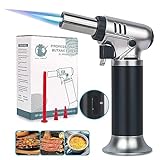 VORHOT Einstellbarer Flambierbrenner, Küchenbrenner mit Gasanzeige, Nachfüllbarer Bunsenbrenner mit Sicherheitsschloss, Brenner für Küche Crème Brulée Camping Grill Löten (Butan Nicht Inbegriffen)