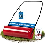 GartenGuru® 80cm Rasenwalze [LANGLEBIG & ROBUST] - inkl. Schmutzabweiser - Rasenwalze befüllbar bis 75 kg Sand & Wasser - Gartenwalze aus Stahl - Handwalze für Rasenpflege (Made in Europe)