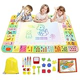 Wasser Doodle Matte 120 x 90 Kind Spielzeug Aqua Magic Zeichnen Malmatte Wiederverwendbare Drawing Matte für Kinder Toddler Geschenk Spielzeug für 1 2 3 4 5 6 7 8 Jahre