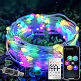 10M RGB Lichterkette Farbwechsel - Smart App & Fernbedienung,Musik-Sync,Timer,200+ Modi - Wasserdichter USB-Lichtschlauch für Innen/Außen- für Weihnachten,Hochzeiten,Partys,Haus & Garten Deko