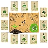 Seedhero BIO Kräutersamen Set (12 Sorten) – samenfest – Basilikum, Dill, Kresse, Petersilie, Schnittlauch u. a. – 5er Pack