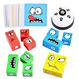 Holz-Ausdruck Spielzeug Würfelpuzzle, Interaktives Holzwürfel Spiel Puzzle Bauwürfel, Holzspiel Gesellschaftsspiel & Knobelspiel für Kinder als Familienspiel mit Klingel