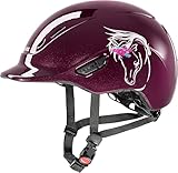 uvex kidoxx - Leichter Kinder-Reithelm - individuelle Größenanpassung - optimale Belüftung - Flower Burgundy Shiny 3XS-XS