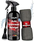 Ivality® Premium Auto Innenraum Reiniger Set 500ml - Cockpitpflege für die Innen Reinigung von Kunststoff, Polster, Leder & Armaturen - Auto Pflege Innenraumreiniger mit Pinsel - Cockpit Reiniger