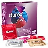 Durex Love Mix Kondome-Mischung – Vielseitige Mixpackung mit 5 verschiedenen Kondom-Sorten zum Ausprobieren – 40 Kondome (1er Pack)