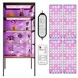 Pflanzenlampe LED, Pflanzenlicht, 304 LEDs Pflanzenleuchte Wachsen licht Vollspektrum für Zimmerpflanzen mit 4/8/12H Zeitschaltuhr, 10 Helligkeitsstufen, 3 Lichter Modi (4PCS)