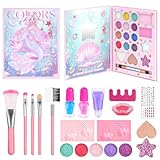 Aomig Kinderschminke Set Mädchen 36PCS Waschbar Kosmetikset 23Farben Prinzessin Make Up Spielzeug mit Nagellack Lippenstift Schminkkoffer Alter 4-12 Spielzeug Halloween Weihnachts Geburtstags Geschenk