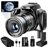 Digitalkamera, 64 MP & 40 x Zoom für Fotografie und Video, 4K Optical Vlogging Kamera für Youtube mit Flash, WiFi & HDMI Ausgang, 32 GB SD-Karte (2 Batterien)