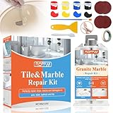 ROFPM Fliesen Reparaturset Weiß, 100g Badewannen Reparaturset, Waschbecken Repair Paste Weiß, Keramik Reparaturset, Keramische Repair Paste Weiß, Cermic Repair Paste Zum Kratzern, Löchern, Rissen