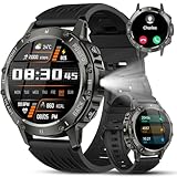 Smartwatch Herren, 1.39' HD Smart Watch Herren mit Anrufe tätigen/Empfangen, 114+Sportmodi Fitnessuhr mit Herzfrequenz/Schrittzähler/Schlafmonitor, IP68 Wasserdicht Sportuhr für Android iOS, Schwarz