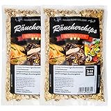 EVERSMOKE Premium Räuchermehl & -Chips aus Buchenholz I 1kg I Verschiedene Körnung (Chips 0,3-10,0mm (2X 500g))