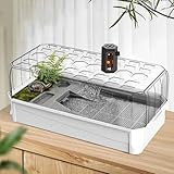 Terrarium Schildkröte - Schildkröten Terrarium Zubehör Wasserschildkröten Aquarium Komplettset mit Deckel | Wasserfiltration im Kreislauf | Terrarien für Reptilien & Amphibien | Turtles-Tank Acryl(Whi