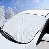 Frontscheibenabdeckung Auto, Windschutzscheiben Abdeckung, Hochleistungs Ultra Dick Schutzabdeckung Schnee EIS Frost Staub Wasserbeständig UV, Flexible Größe für SUV LKW Auto