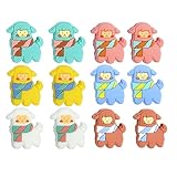 LdawyDE 12 Stück Maschenstopper, Stricknadel Stopper Alpaka-Stil, Nadelstopper für Stricknadeln, Schutzkappe für Knitting Needles, Strickzubehör zum Schutz von Stricknadeln