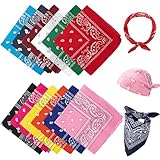Vinuwu 12 Stück Bandana, Paisley Bandanas für Herren Damen, Polyester Kopftuch Nickitücher Halstuch Sommer Haarband Haarbänder Halstücher Haartuch Bandana Tuch Cap-55x50cm