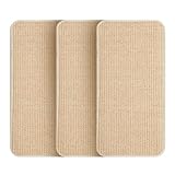 3 Stück Kratzmatte Katze,Kratzbretter Katze Sisal,50x25cm,Katzen Kratzbrett,widerstandsfähig,Geeignet für Sofamöbeltüren,um Katzenkratzern vorzubeugen und Teppiche und Wände zu schützen(Originalfarbe)