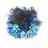 Türhänger, Pfauenblumenring, Heimdekoration, Türbehang, Wandbehang, Layout, Pfauenfeder, Blumenring, Herbstkranz die Haustür