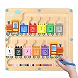 Spielzeug ab 3 4 Jahre Mädchen Junge Kinder Magnetspiel Labyrinth Montessori Spielzeug ab 3 Jahre Geschenk Mädchen Mädchen Junge Kind 3 4 Jahre Sortierspiel Holz Zahlen und Farben Lernspielzeug