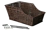 Fahrradkorb hinten Gepäckträgerkorb Einkaufskorb Kunststoff Rattan für Fahrrad | Maße Oben L 460 x B 300 x T 210| incl. Befestigungsmaterial