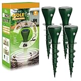 Shiptree Maulwurf Vertreiber Solar 4 Stück, Wühlmausschreck Maulwurfschreck für Vertreibung von Maulwürfen, Erdhörnchen, Wühlmäusen aus Gärten, Wasserdicht IP65