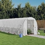 Gewächshaus mit Stahlrahmen Weiß 28 m² 14x2x2 m, Xichuzi Frühbeet, Tomatenhaus, Treibhaus, Greenhouse, Garten Zubehör