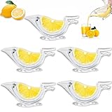 5 x Vogel-Zitronenpresse, Handpresse, Acrylglas, Zitronenscheiben, mit Ausgießer, manuelle Vogelpresse für Orange, Zitrone, Limette, Granatapfel