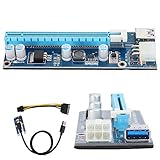 Pcie 1X zu 16X Pcie zu Pci Express 16X Riser Pci - E zu Pci Express16X Extender Riser Adapter mit Netzkabel für Grafikkarten-Mining