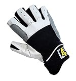 crazy4sailing Damen Herren Segelhandschuhe Regatta - 5 Finger-frei, Farbe:schwarz, Größe:M